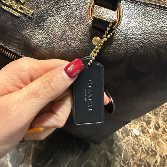 Coach Signature Large City Zip Tote Bag Brown Black Gold Hardware - Picture 6 of 15